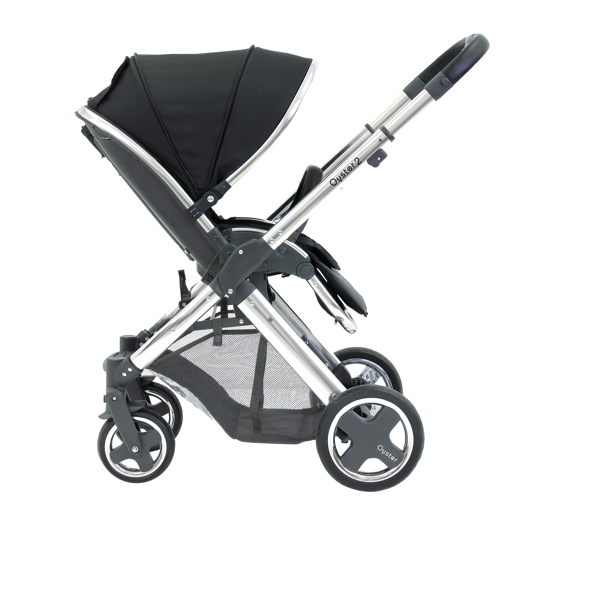 BabyStyle Oyster 2 Mirror Pushchair Chassis and Seat Black