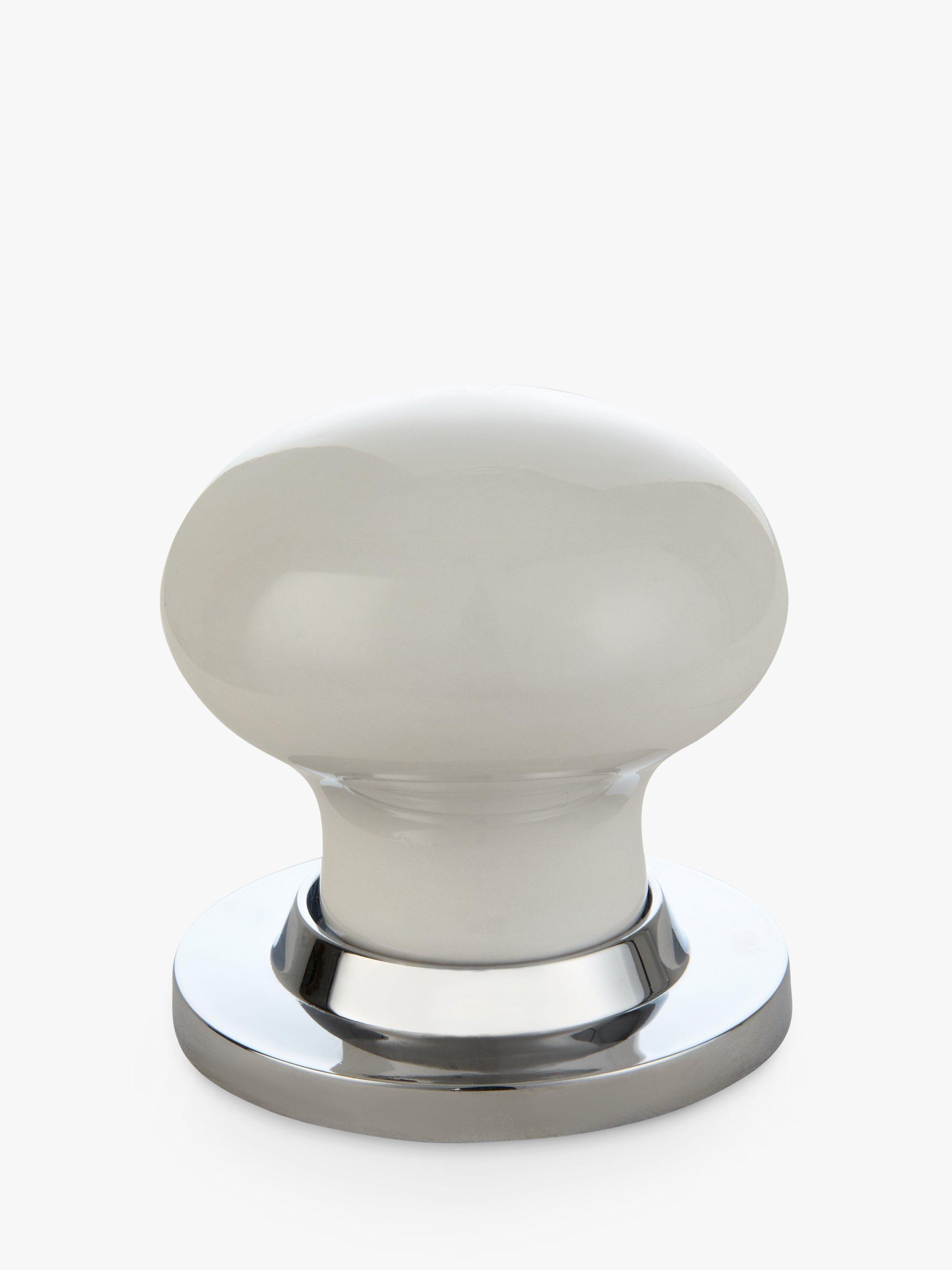 John Lewis Porcelain Mortice Knob, Pair, Dia.60mm