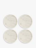 John Lewis Round Marble Coasters, Set of 4, White