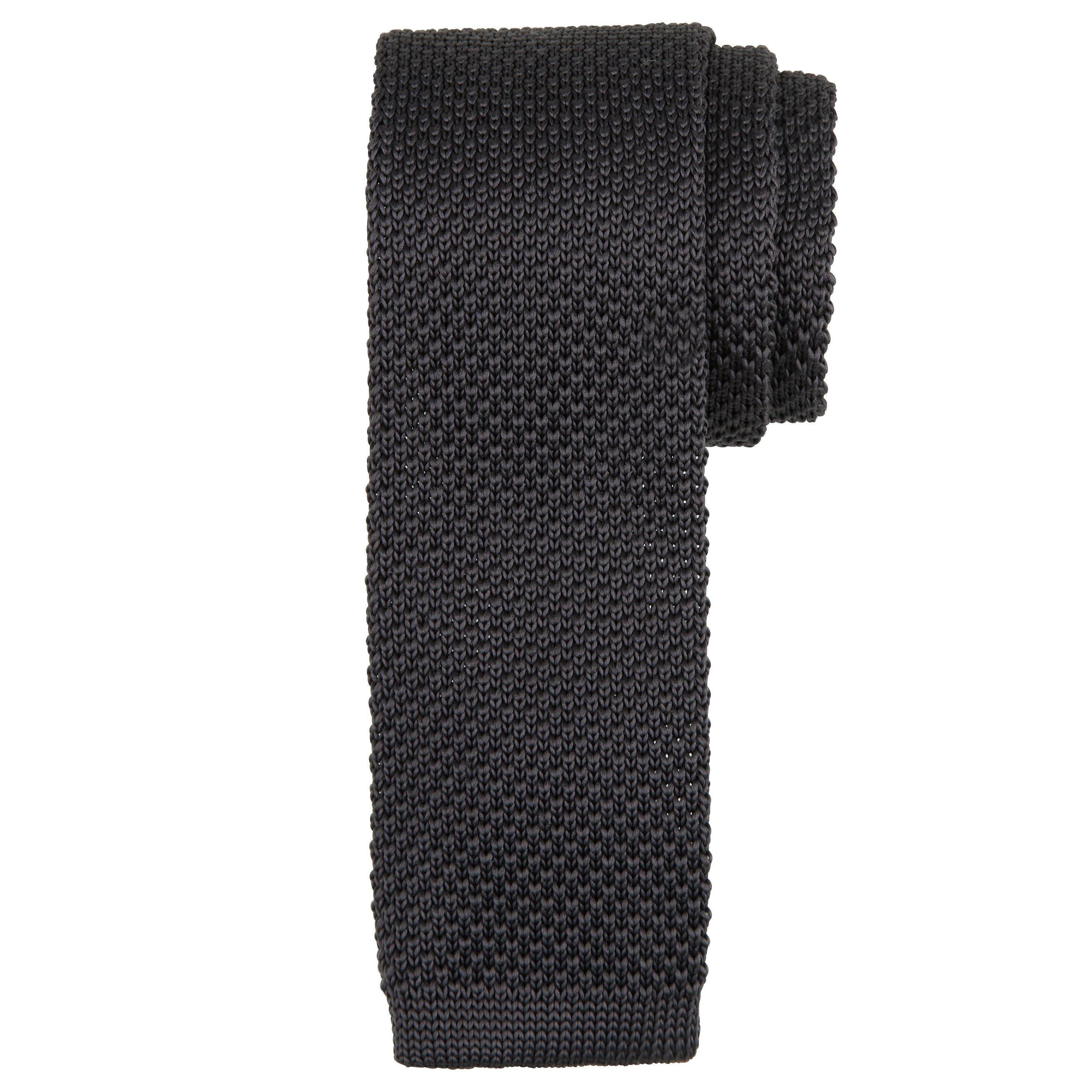 Kin Mercer Knitted Tie, Slate