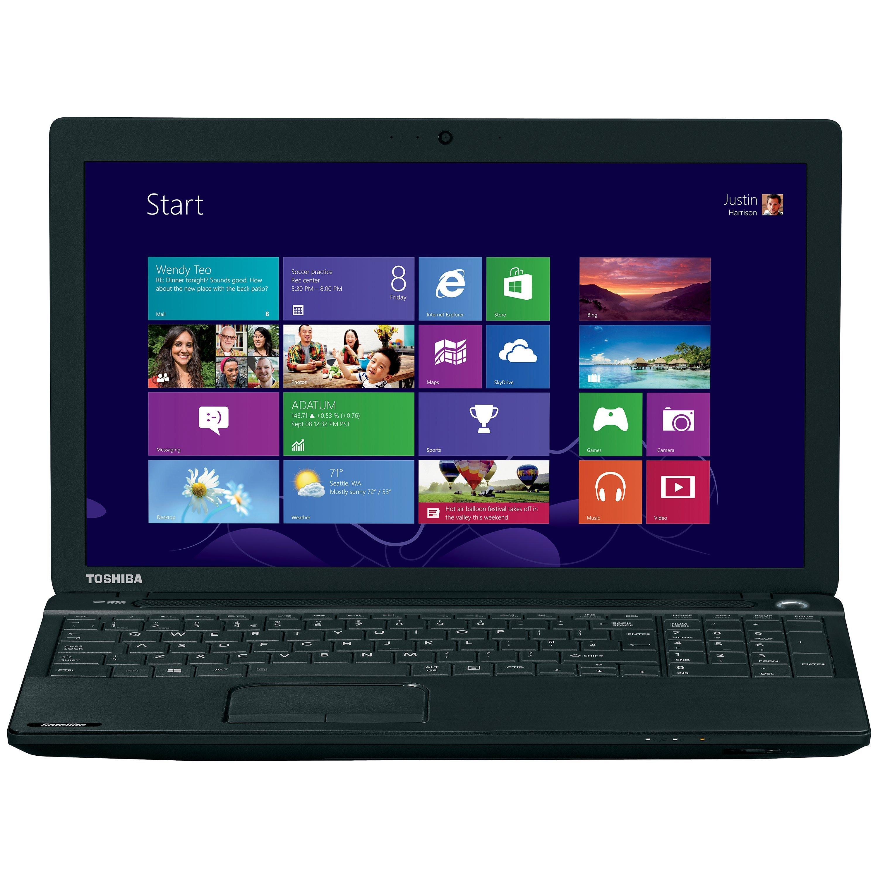 Toshiba Satellite C50-A-1JM Laptop, Intel Celeron, 4GB RAM, 500GB, 15.6", Black