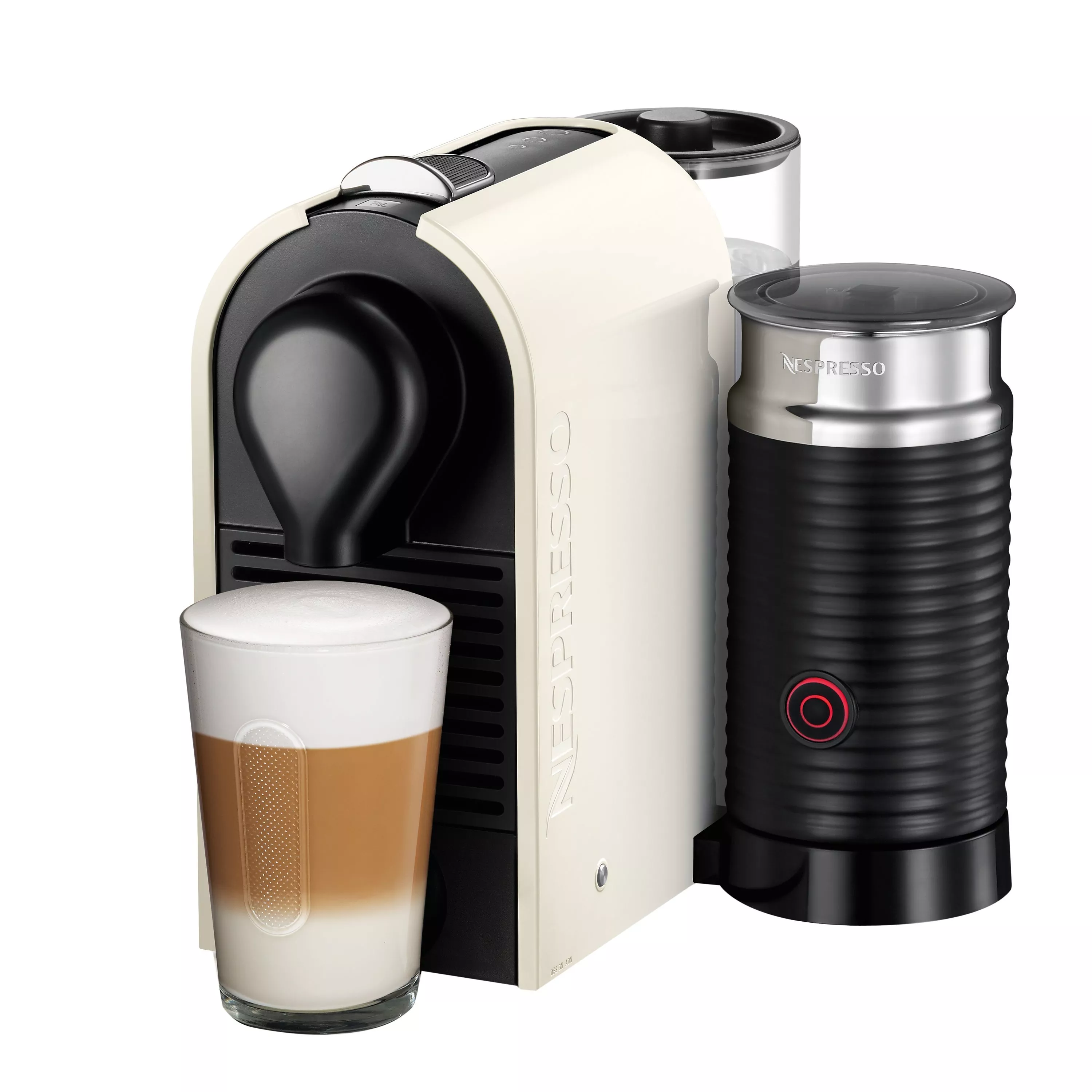 Nespresso U Coffee Machine with Aeroccino by KRUPS Cream