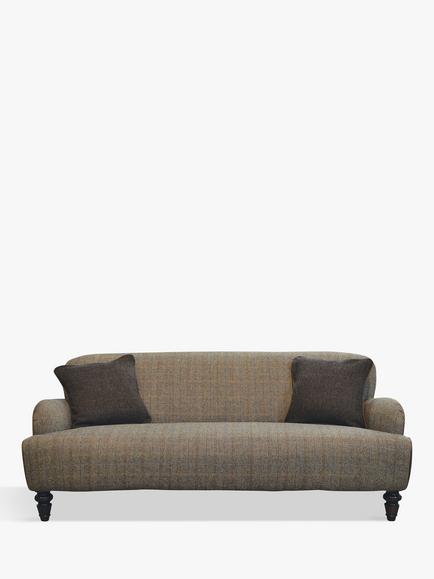 Tetrad Lewis Large 3 Seater Sofa, Harris Tweed Bracken Herringbone, Bracken / Tan
