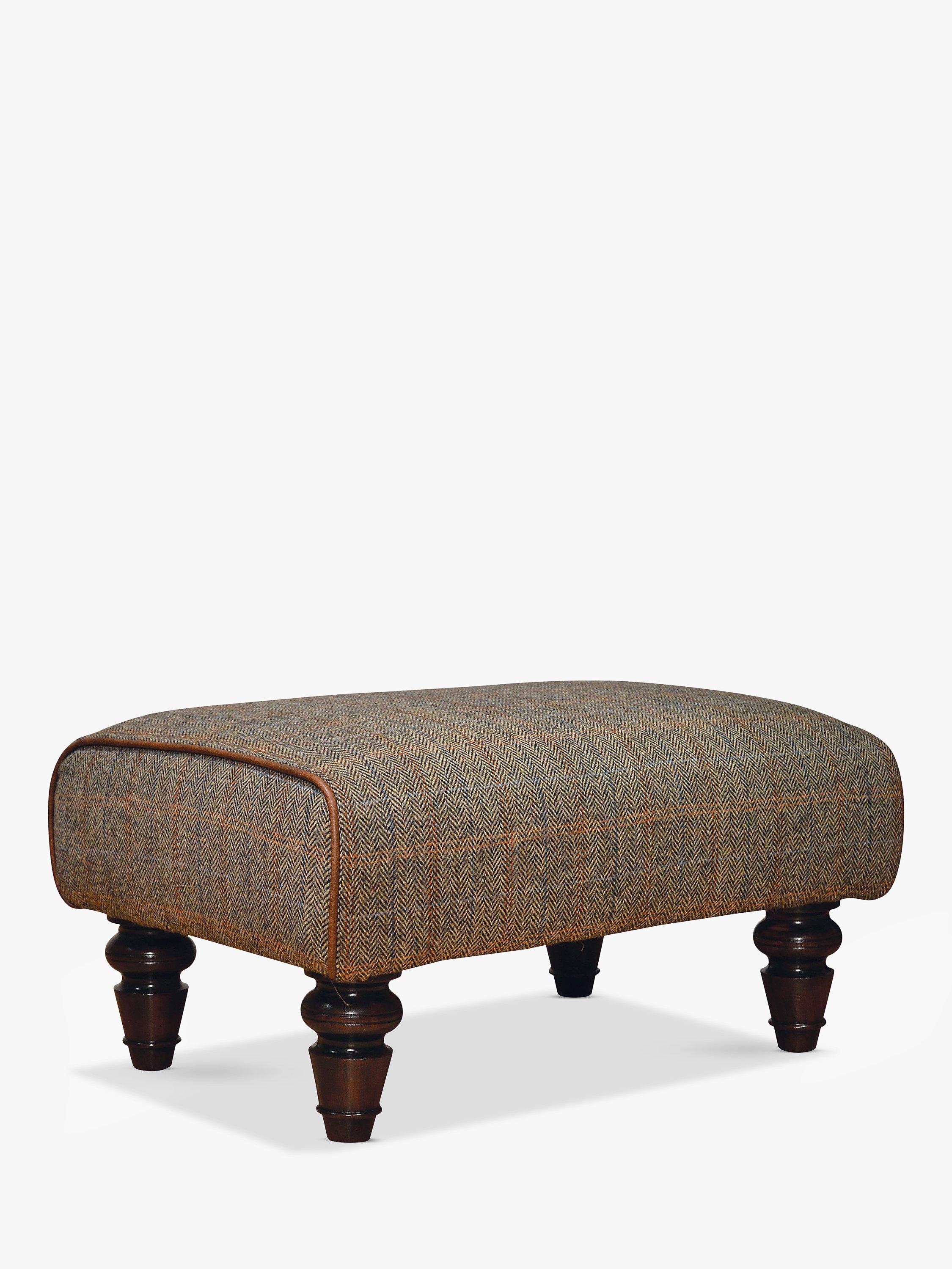 Tetrad Lewis Footstool, Harris Tweed Bracken Herringbone