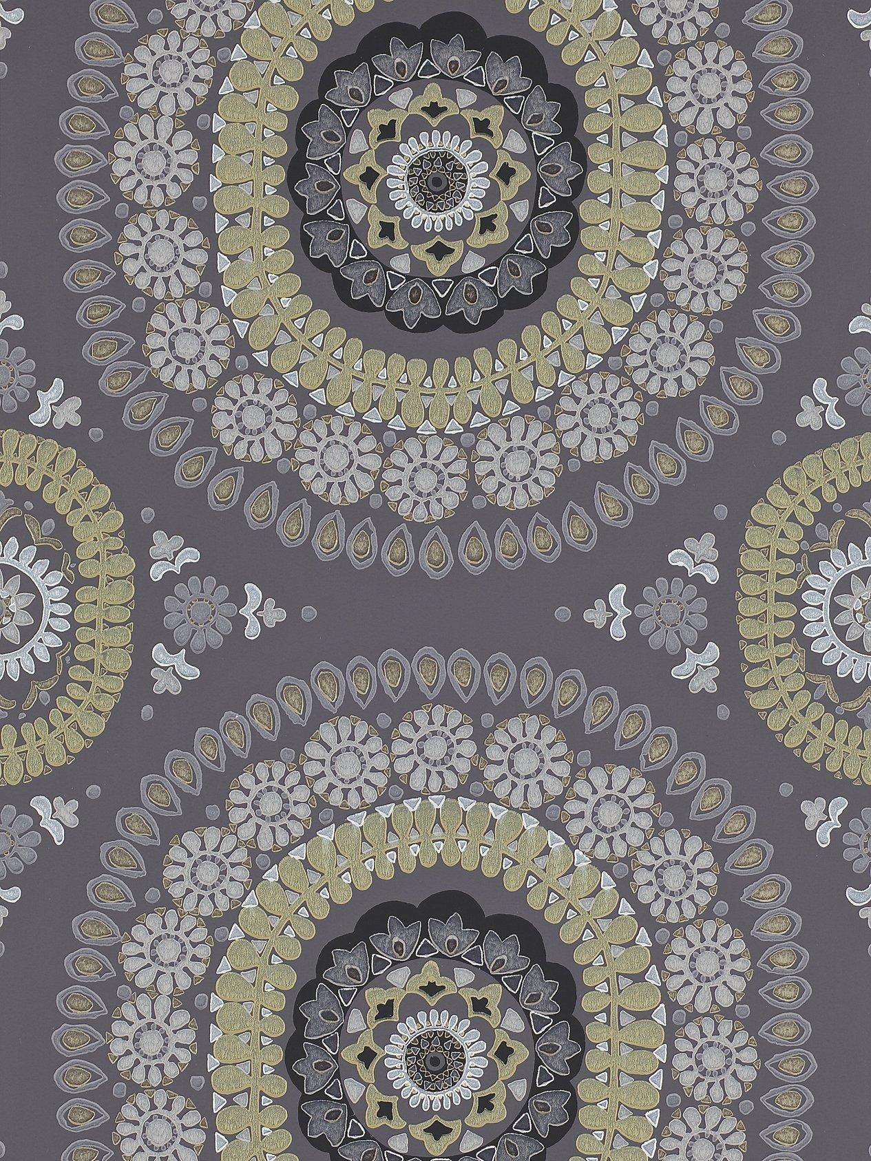 Harlequin Boheme Paste the Wall Wallpaper, Slate / Chalk, 110655