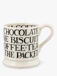 Emma Bridgewater Black Toast All Over Writing Mug, Black/White, 300ml