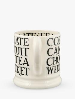 Emma Bridgewater Black Toast All Over Writing Mug, Black/White, 300ml - view 2, Black/White