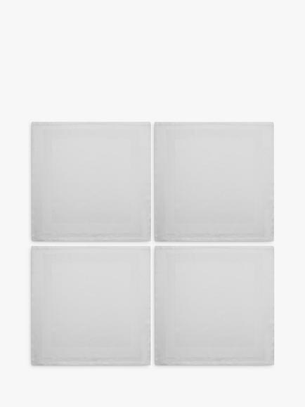 John Lewis Fine Cotton Napkins, Set of 4, White, White