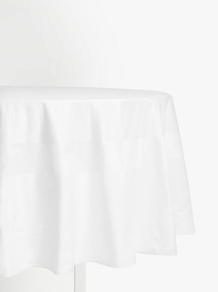 John Lewis Fine Cotton Round Tablecloth, Dia.210cm, White, White