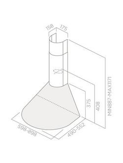 Elica Tonda 90 Chimney Cooker Hood, Stainless Steel - view 2, Stainless Steel