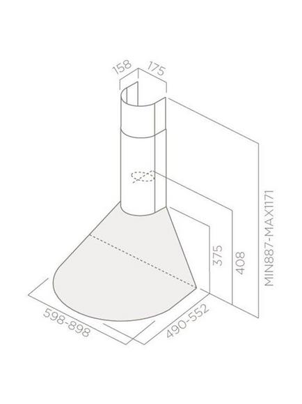 Elica Tonda 90 Chimney Cooker Hood, Stainless Steel - view 2, Stainless Steel