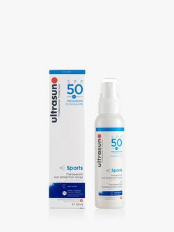 Ultrasun SPF 50 Sports Transparent Sun Protection Spray, 150ml, 