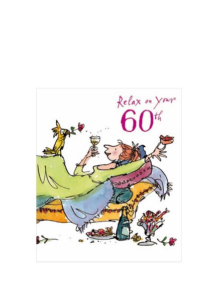 Woodmansterne Relaxing Lady 60th Birthday Card, 