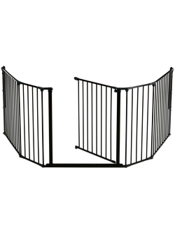 BabyDan XL Fire Surround Configure Gate, Black, Black