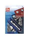 Prym Eyelets with Washers, 8mm, Silver, Pack of 24