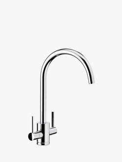 John Lewis Urbana 2 Lever Kitchen Mixer Tap, Chrome