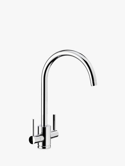 John Lewis Urbana 2 Lever Kitchen Mixer Tap, Chrome