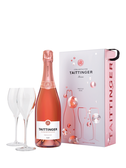 Taittinger Rose and 2 Glasses Set, 75cl, 