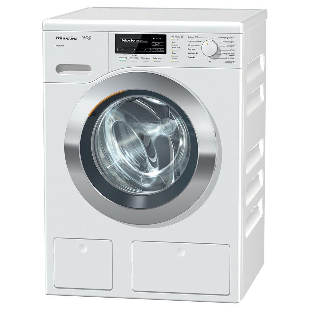 Miele WKG 120 Freestanding Washing Machine, 8kg Load, A+++ Energy Rating, 1600rpm Spin, Chrome Edition