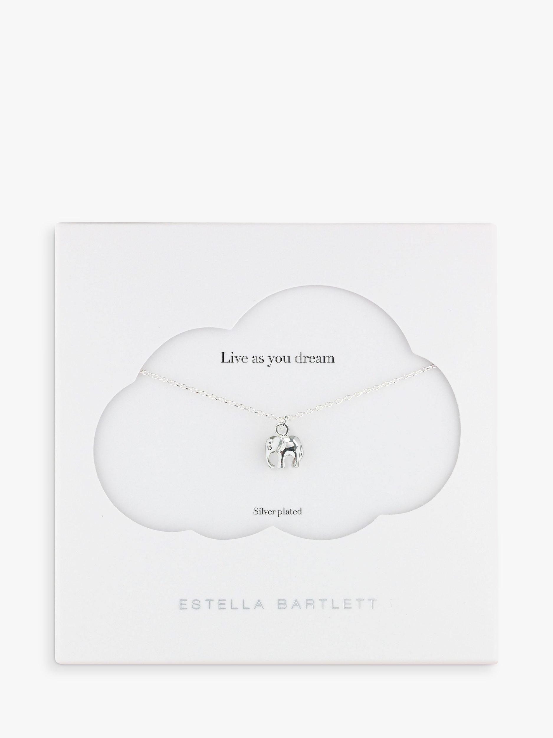 Estella Bartlett Midnight Jungle Elephant Pendant Necklace, Silver