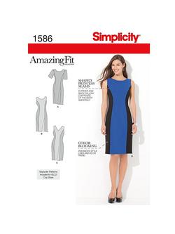Simplicity Amazing Fit Dresses Dressmaking Leaflet, 1586, BB, 