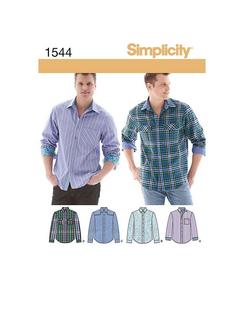 Simplicity Men's Shirts Dressmaking Leaflet, 1544, AA