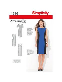 Simplicity Amazing Fit Dresses Dressmaking Leaflet, 1586, AA, 