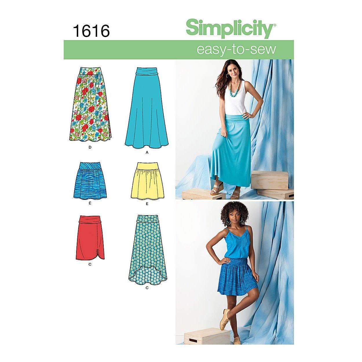 Simplicity Easy to Sew Womens Skirts Sewing Pattern 1616