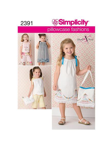 Simplicity Pillowcase Fashions Children Dressmaking Leaflet, 2391, A, 