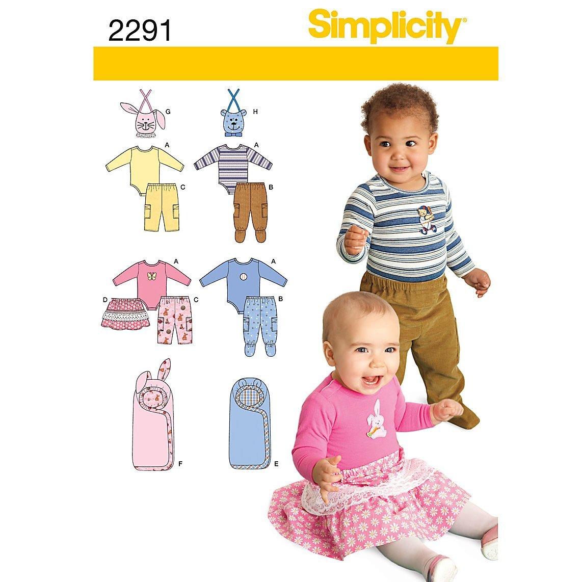 Simplicity Babies' Separates Sewing Pattern, 2291, A