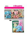 Simplicity Stuffed Animal Sewing Pattern, 2613