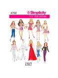 Simplicity Doll Clothing Sewing Pattern, 4702