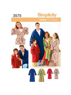Simplicity Easy to Sew Robes Sewing Leaflet, 3575, A