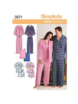 Simplicity Easy to Sew Plus Size Nightwear Dressmaking Leaflet, 3971, 