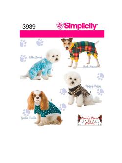 Simplicity Pet Clothing Sewing Pattern, 3939, A, 