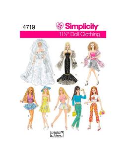 Simplicity Doll Clothing Sewing Pattern, 4719, 