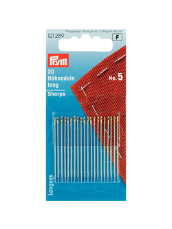 Prym Hand Sewing Needles, Size 5, Pack of 20, Silver