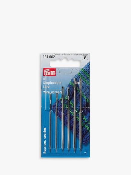 Prym Short Size Darning Needles, Pack of 6, Silver