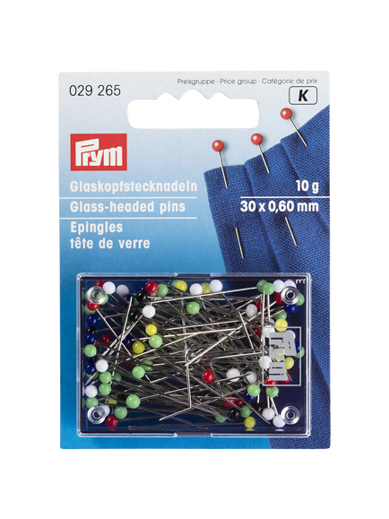 Prym Glass Headed Pins, 10g, Multi
