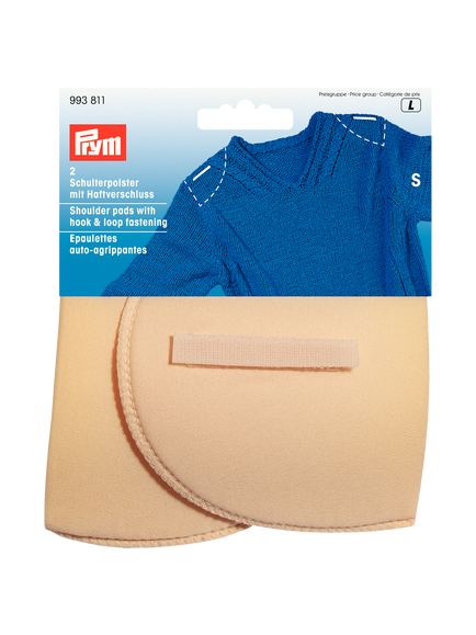 Prym Flesh Set-In Shoulder Pads With Hook And Loop, Small, Flesh