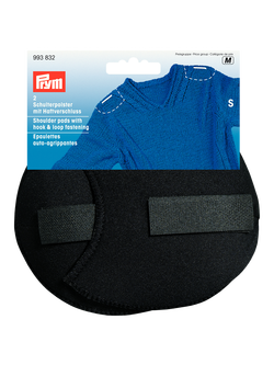 Prym Black Set-In Shoulder Pads With Hook And Loop, Small, Black