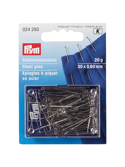 Prym Straight Pins, 20g, Silver