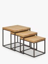 John Lewis Calia Nest Of 3 Tables, Solid Oak