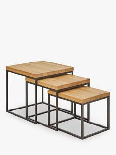 John Lewis Calia Nest Of 3 Tables, Solid Oak