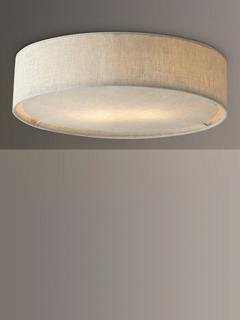 John Lewis Samantha Linen Flush Ceiling Light, Natural
