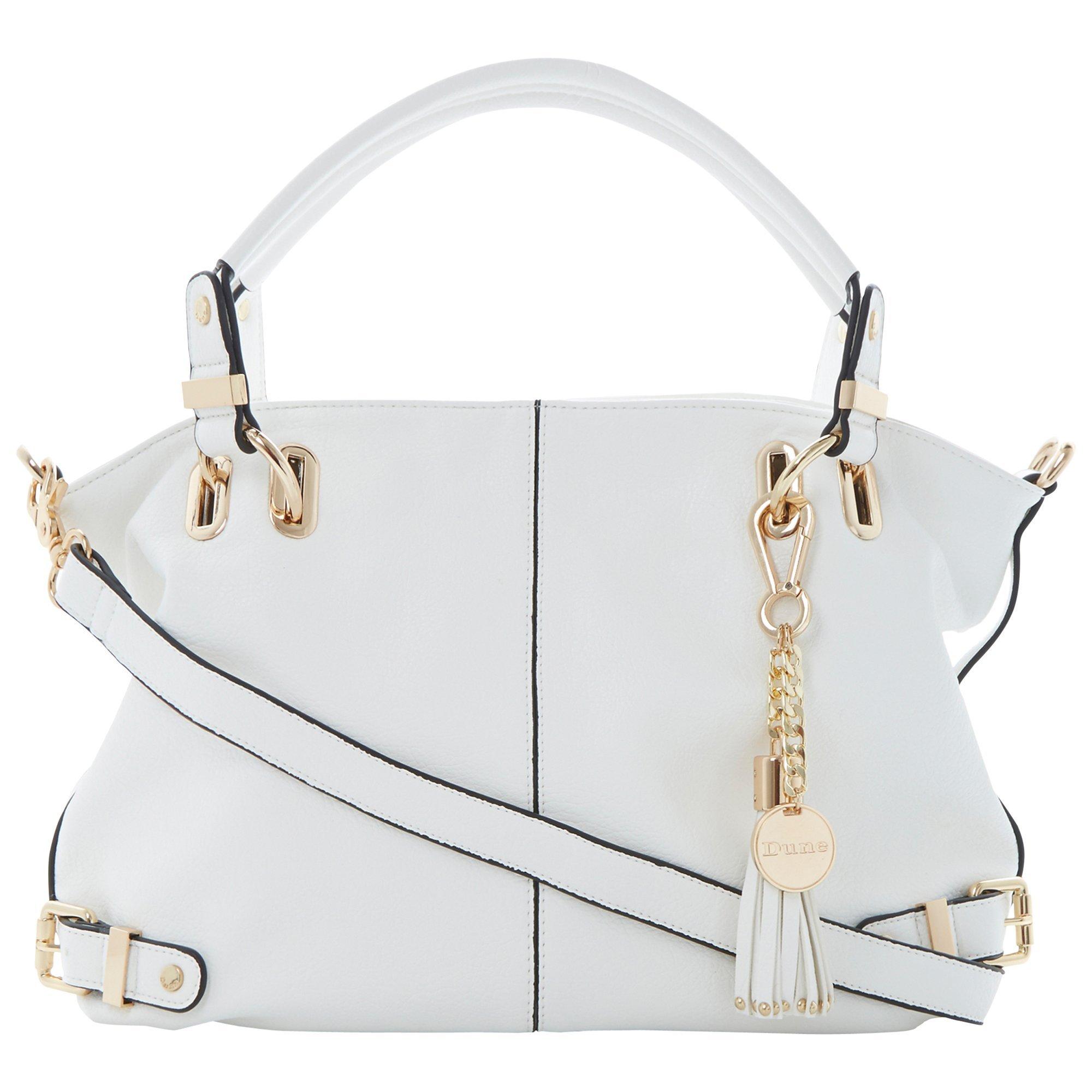Dune Deather Slouchy Tassel Bag, Natural