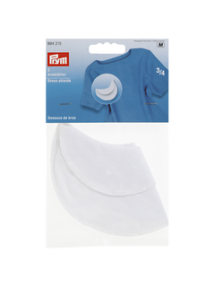 Prym Dress Shields, Pack of 2, White, 3/4