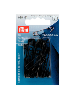 Prym Safety Pins, Pack of 18, Black, Black