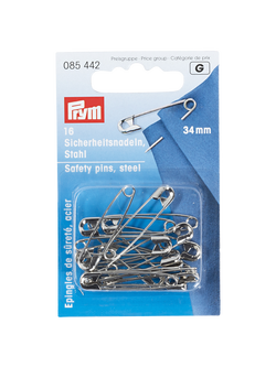 Prym Safety Pins, 34mm, Silver