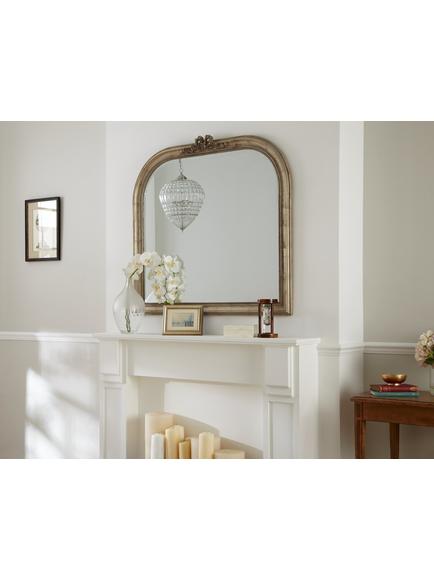 John Lewis Overmantel Bow Mirror, 95 x 106cm, Gold - view 2, Gold